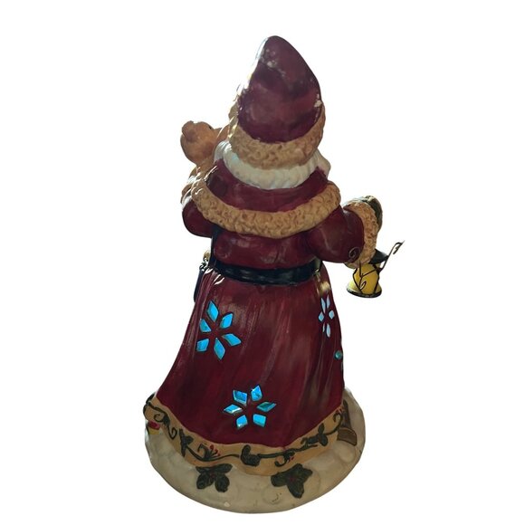 Santa Claus Figurine Lantern Design With LED Light Effects 8" T Gift - Picture 3 of 16